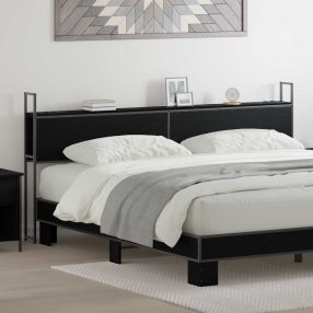   Tárolós Fejtámla Töltő Állomással Musta tammi 200 cm Faanyag