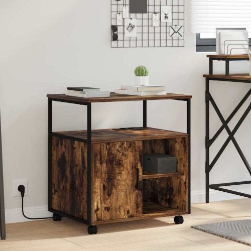 Irodai szekrény kerékkel Füstölt tölgy 61 x 46 x 67 cm Faanyag