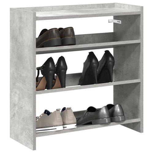 betonszürke szerelt fa cipőtartó 60x25x62 cm