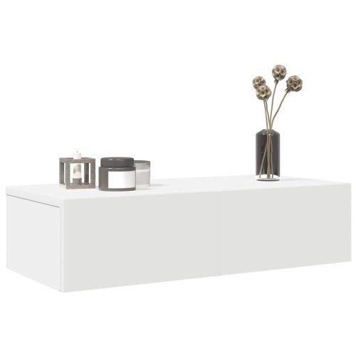 Falipolc fiókokkal fehér 60x26,5x15 cm műszaki fa