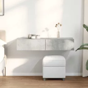   vidaXL Falipolc fiókokkal betonszürke 100x36x19 cm műszaki fa