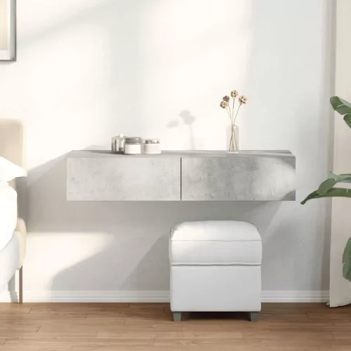 vidaXL Falipolc fiókokkal betonszürke 100x36x19 cm műszaki fa