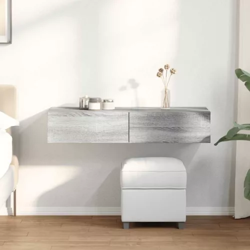 Falipolc fiókokkal szürke sonoma 100x36x19 cm műszaki fa