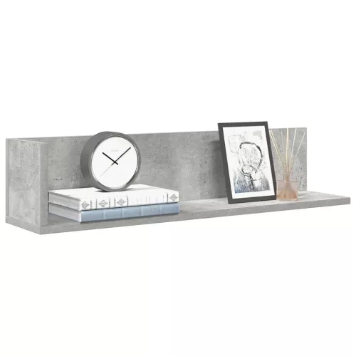 2 db betonszürke szerelt fa fali polc 75 x 16,5 x 16,5 cm
