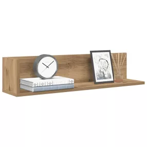   2 db kézműves tölgy színű szerelt fa fali polc 75x16,5x16,5 cm