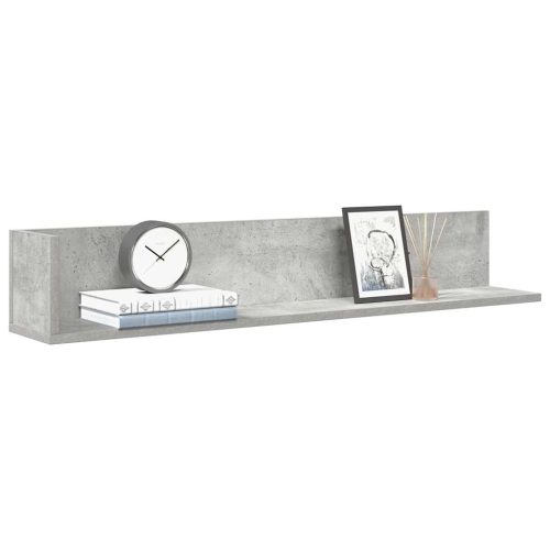 2 db betonszürke szerelt fa fali polc 100 x 16,5 x 16,5 cm