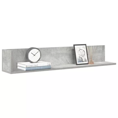 2 db betonszürke szerelt fa fali polc 100 x 16,5 x 16,5 cm