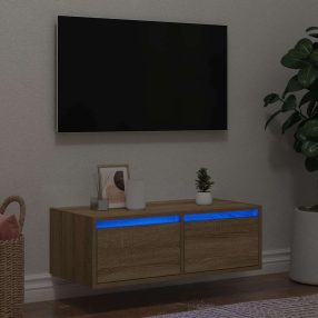   TV szekrény LED világítással sonoma tölgyfa 75x35,5x25 cm
