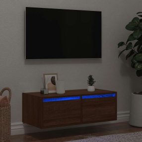   TV szekrény LED világítással barna tölgyfa 75x35,5x25 cm