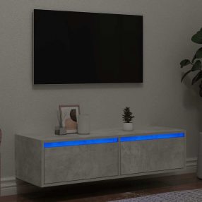   TV szekrény LED világítással beton szürke 100X35,5x25 cm