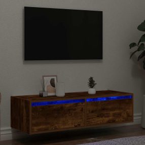   TV szekrény LED világítással füstölt tölgy 100X35,5x25 cm