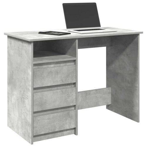 betonszürke szerelt fa íróasztal 102x50x75 cm