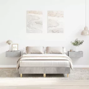   betonszürke szerelt fa ágykeret matrac nélkül 120 x 200 cm