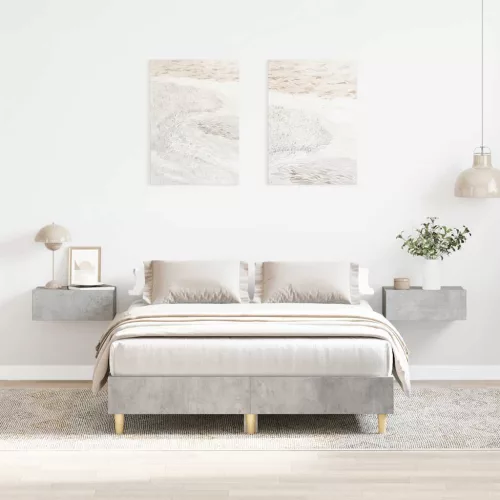 betonszürke szerelt fa ágykeret matrac nélkül 120 x 200 cm