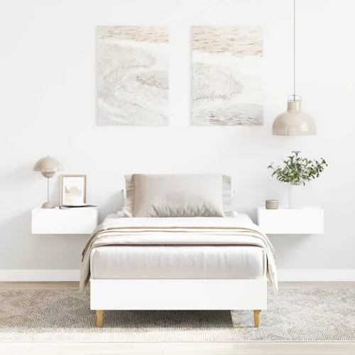 fehér szerelt fa ágykeret matrac nélkül 90 x 200 cm