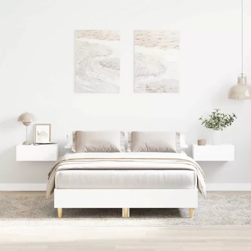 fehér szerelt fa ágykeret matrac nélkül 135 x 190 cm