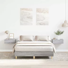   vidaXL sonoma tölgyszínű szerelt fa ágykeret matrac nélkül 135 x 190cm