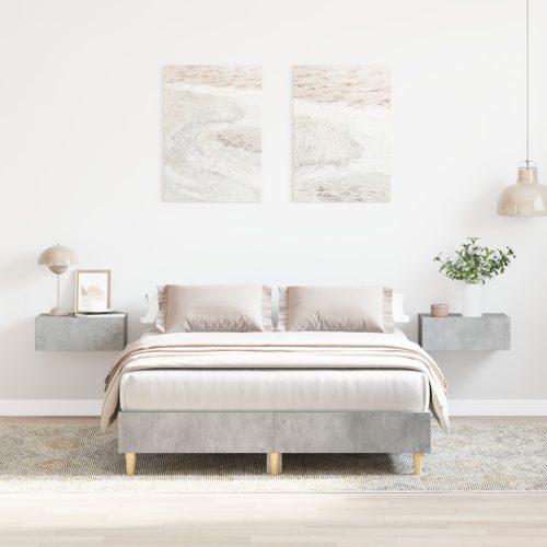 Ágykeret 120x190 cm Beton Szürke Mérnöki Fa