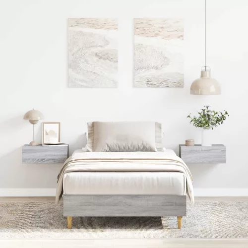 sonoma tölgyszínű szerelt fa ágykeret matrac nélkül 75 x 190 cm