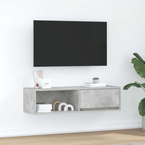 betonszürke szerelt fa TV-szekrény 100x31x25,5cm
