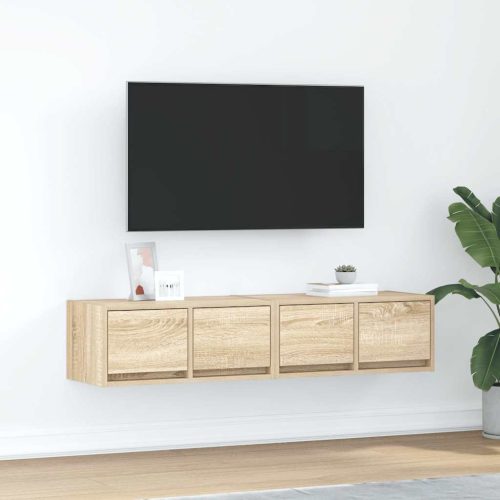 2 db sonoma tölgy színű szerelt fa TV-szekrény 60x31x25,5 cm