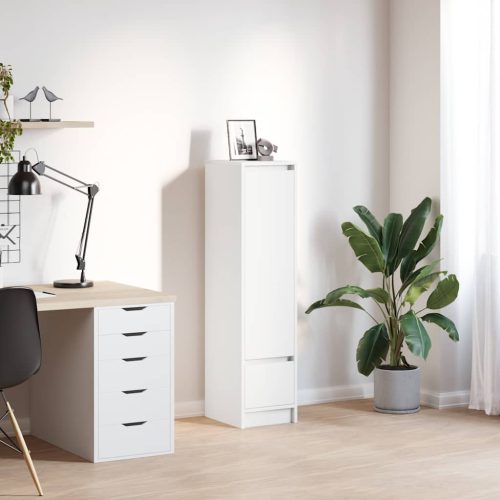 fehér szerelt fa magasszekrény 29,5x34x119,5 cm