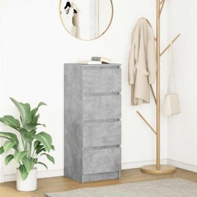 betonszürke szerelt fa tálalószekrény 37,5x35x99 cm