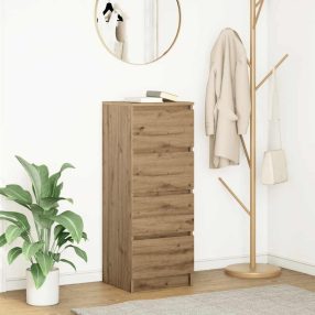   kézműves tölgy színű szerelt fa tálalószekrény 37,5x35x99 cm