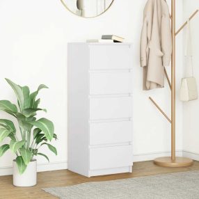 fehér szerelt fa tálalószekrény fiókos 37,5x35x99 cm