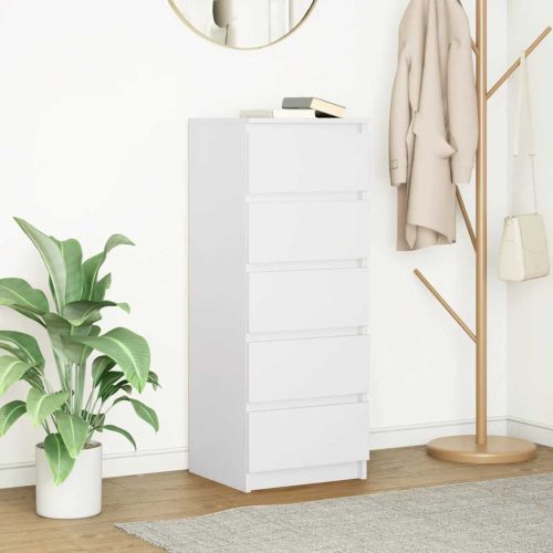 fehér szerelt fa tálalószekrény fiókos 37,5x35x99 cm