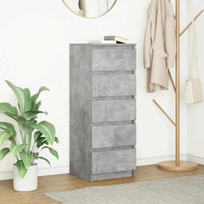   betonszürke szerelt fa tálalószekrény fiókos 37,5x35x99 cm