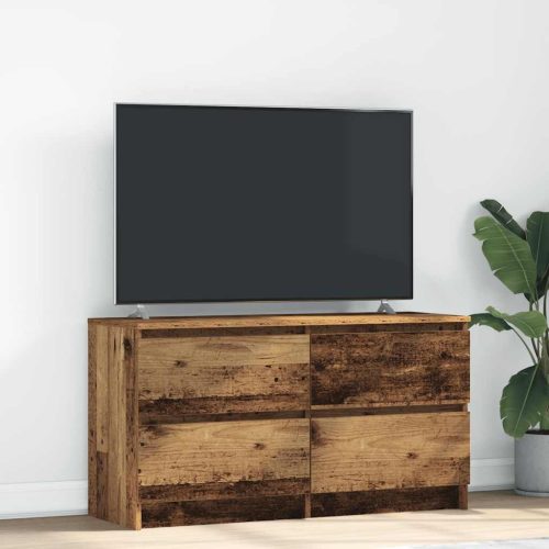 antik fa színű szerelt fa TV-szekrény 100x35x54 cm