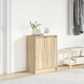 sonoma tölgy színű szerelt fa cipőszekrény 57x34x76 cm
