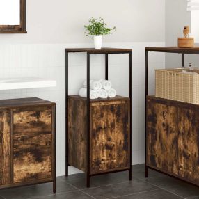 füstölt tölgy fürdőszobaszekrény polcokkal 36x35x95 cm