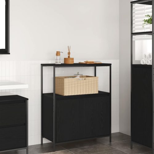 fekete tölgy fürdőszobaszekrény polcokkal 76,5x35x95 cm
