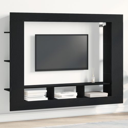 Fali TV állvány Fekete tölgy 152x22x113 cm