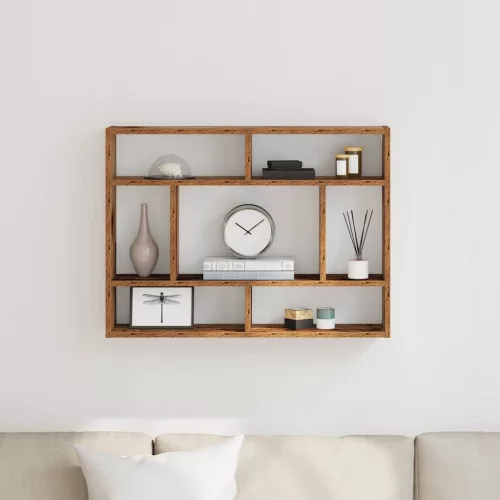 antik fa szerelt fa fali polc 75x16x55 cm