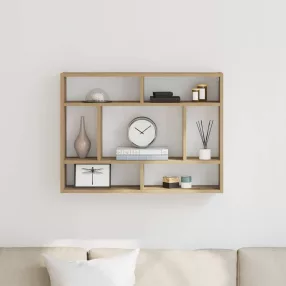   kézműves tölgy színű szerelt fa fali polc 75 x 16 x 55 cm