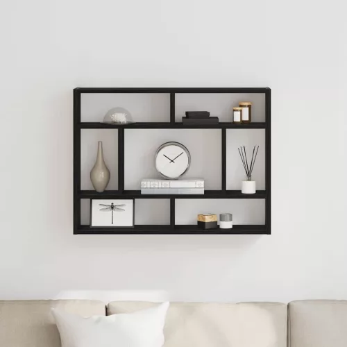 fekete tölgyfa fali polc 75 x 16 x 55 cm