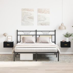 Fali éjjeli szekrények 2 db Fekete tölgy 35x35x20 cm