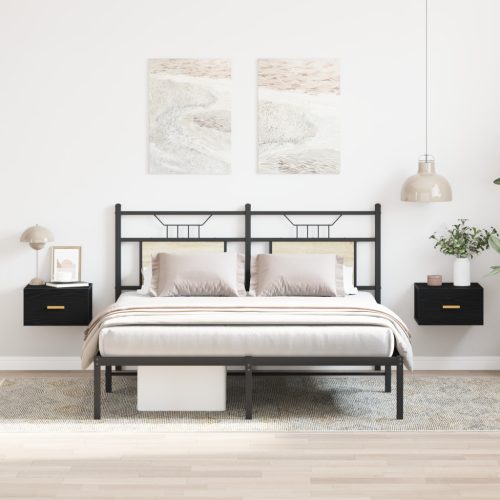 Fali éjjeli szekrények 2 db Fekete tölgy 35x35x20 cm