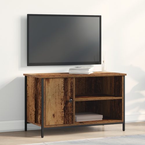 TV Szekrény Régi Fa 80x40x50 cm Mérnöki Fa és Acél