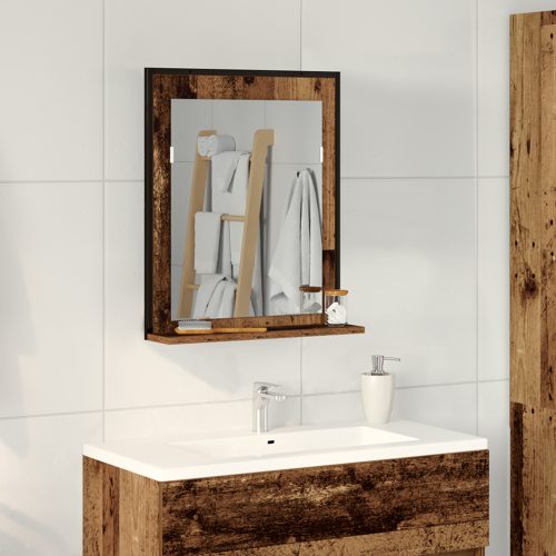 Fürdőszobai Tükör Régi Fa 50x12x60 cm Műszaki Fa