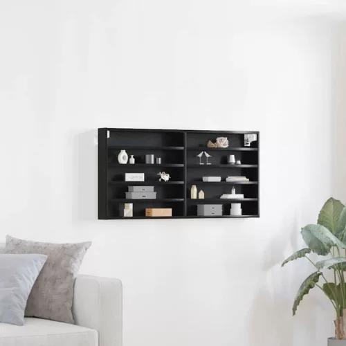 Kiállító szekrény Fekete tölgy 100 x 8,5 x 50 cm Faanyag