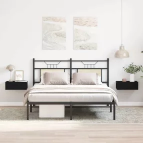 2 db fekete tölgyfa úszó éjjeliszekrény 40 x 32 x 15 cm