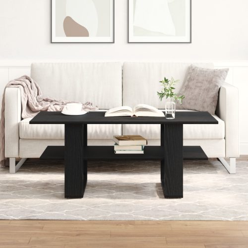 Fekete Tölgy Kávézó Asztal 102x55x42 cm Műanyag