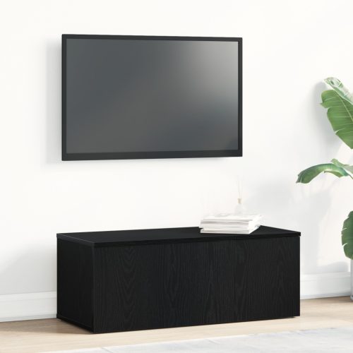 TV szekrény Fekete Tölgy 80x34x30 cm Mérnöki Fa