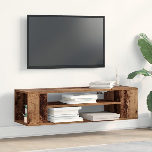 Fali TV Szekrény Régi Fa 100x30x26,5 cm Feltárt Fa