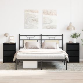 Éjjeli szekrény 2 db Fekete Tölgy 40x35x62,5 cm Műanyag