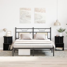 Éjjeli asztalok 2 db Fekete Tölgy 35x35x55 cm Műgyanta